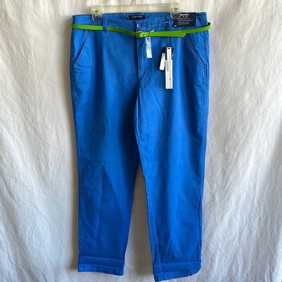 Bandolino Michele French blue new chinos with reversible belt, size 14 - Picture 1 of 9